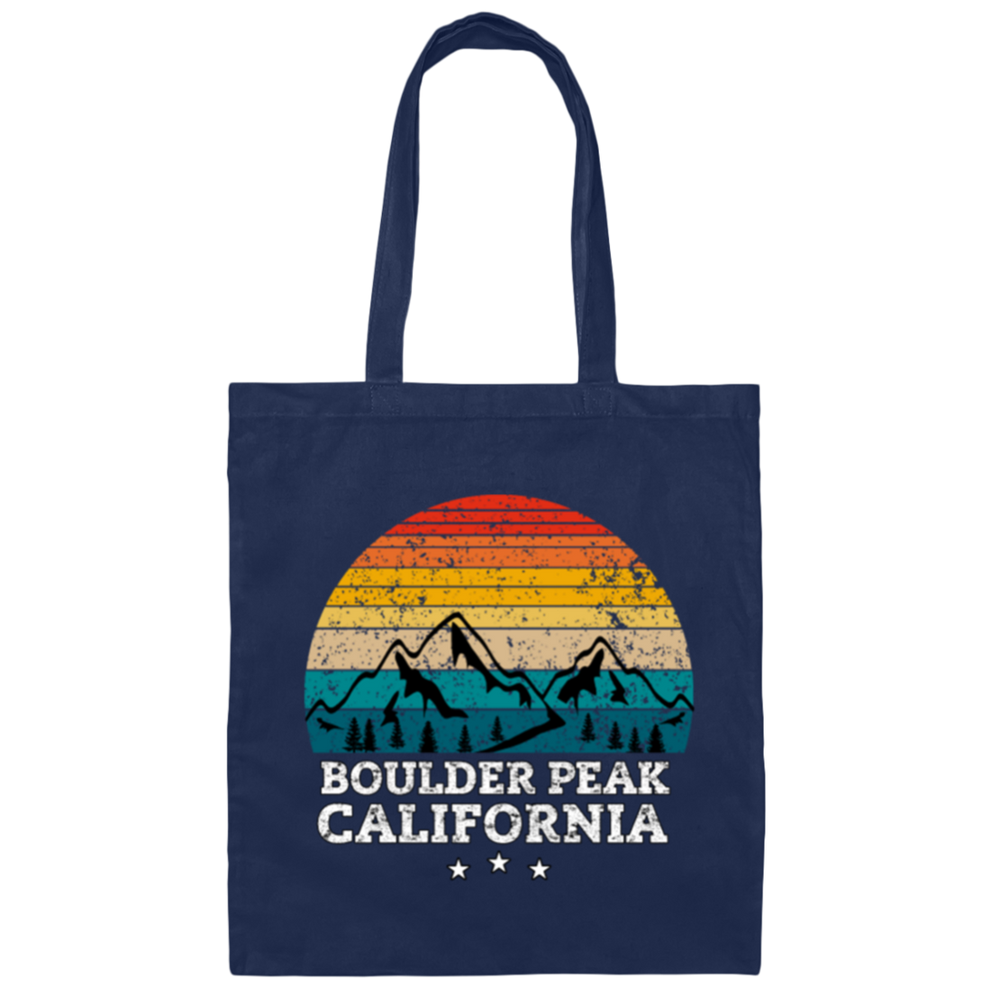 Retro BOULDER PEAK California, BOULDER PEAK Gift Canvas Tote Bag