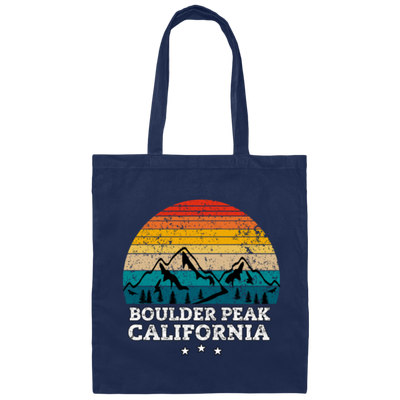 Retro BOULDER PEAK California, BOULDER PEAK Gift Canvas Tote Bag