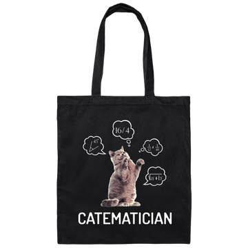 Catematician, Real Cat, Cat Love Math, Mathematics Canvas Tote Bag