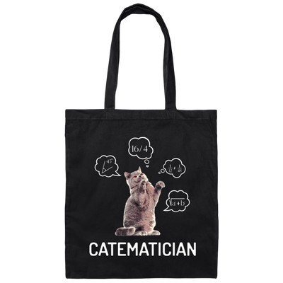 Catematician, Real Cat, Cat Love Math, Mathematics Canvas Tote Bag
