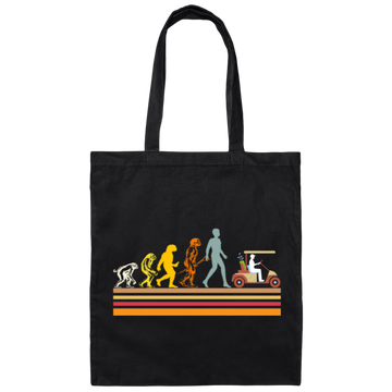 Retro Golf Evolution, Funny Gift For Dad Golf Cart Canvas Tote Bag