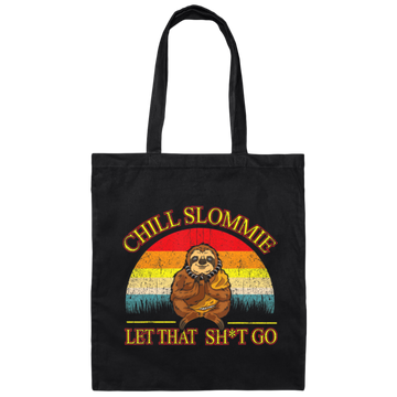 Funny Sloth, Sloth Buddha, Zen Meditation, Retro Chill Slommie Gift, Best Sloth Canvas Tote Bag