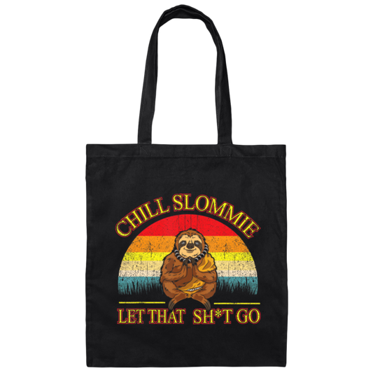 Funny Sloth, Sloth Buddha, Zen Meditation, Retro Chill Slommie Gift, Best Sloth Canvas Tote Bag
