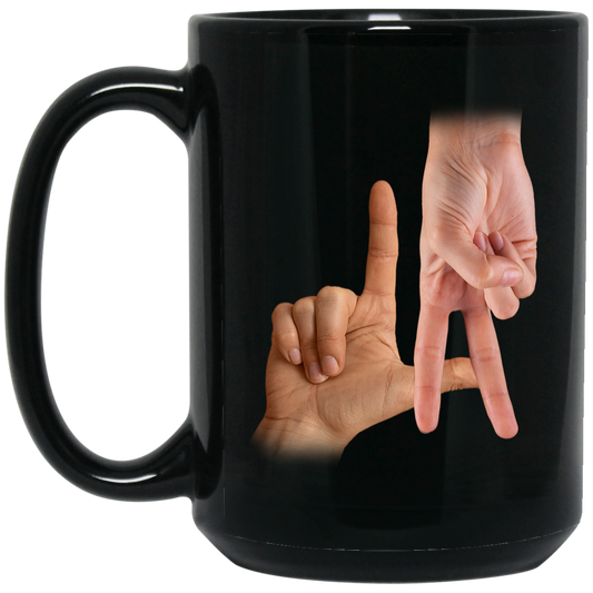 LA Sign, Hand Sign, Los Angeles Hand Sign, Love American Black Mug