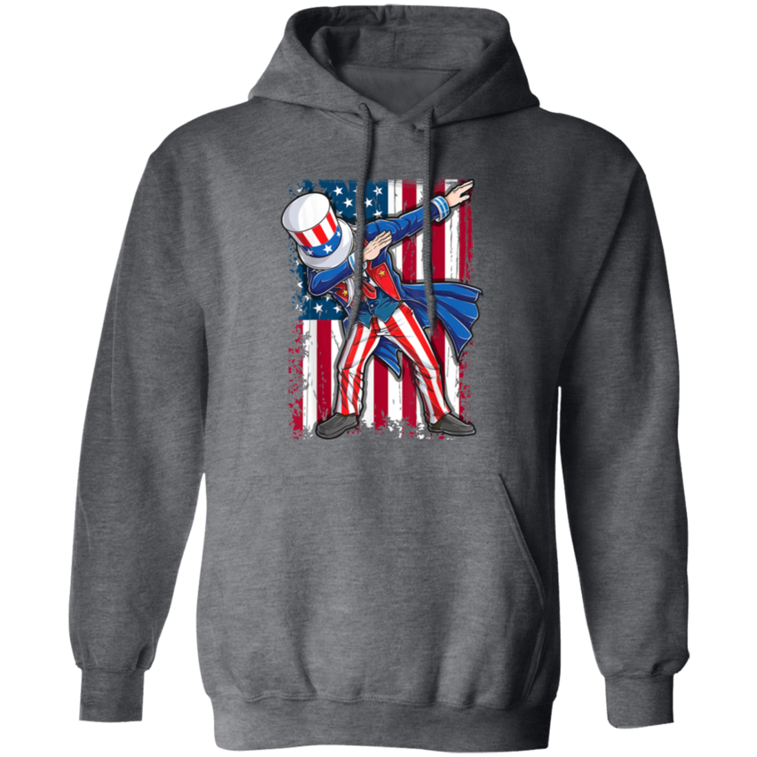 Dabbing Uncle, 4th Of July Gift, Great July 4th, American Flag, US Dabbing Pullover Hoodie