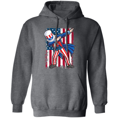 Dabbing Uncle, 4th Of July Gift, Great July 4th, American Flag, US Dabbing Pullover Hoodie