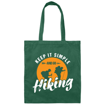 Hiking And Outdoors Gift, Retro Hiker Couple Canvas Tote Bag