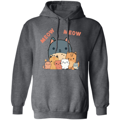 Cute Meow, Cat Lover, Cute Cat, Bundle Of Kitten, Cat Family Pullover Hoodie