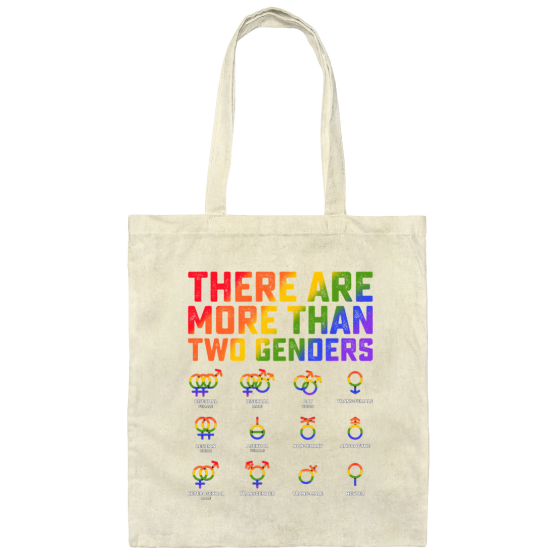 Love Lgbt, Pride Them, There Are More Than Two Genders, Lgbt Gift Canvas Tote Bag