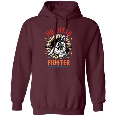 In Jiu Jitsu We Trust World Wide, Fighter Strength, Dignity Champ, Fighter Technique, Strength Combat Sport Pullover Hoodie