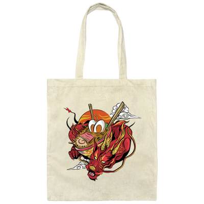 Japanese Dragon With Ramen Bowl Canvas Tote Bag