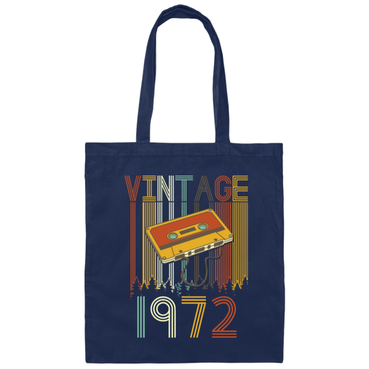 Cassettes Vintage 1972 Gift Birthday 70s Music Lover Gift For Man Canvas Tote Bag