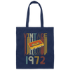 Cassettes Vintage 1972 Gift Birthday 70s Music Lover Gift For Man Canvas Tote Bag