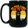 No Prob-Llama, Vintage Llama, Retro Alpaca, Best Llama Retro Love Gift Black Mug