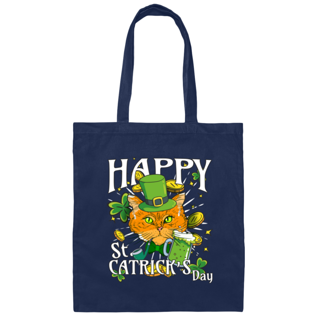 Love Patrick Day Happy St Catrick Day My Cat Lover Canvas Tote Bag