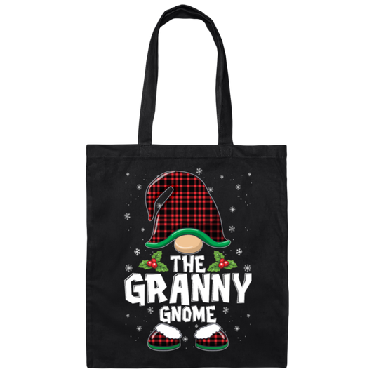 The Granny Gnome Present For Family, Xmas Cute Gnome Lover Canvas Tote Bag