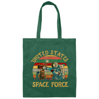 United States Space Force, Retro Space Canvas Tote Bag