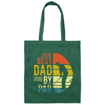 Best Dad By Par Golf Vintage Love Do Golf Retro Style Canvas Tote Bag