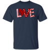 Love Text, Heart Pattern, Groovy Love, Valentine Gift, Valentine's Day, Trendy Valentine Unisex T-Shirt