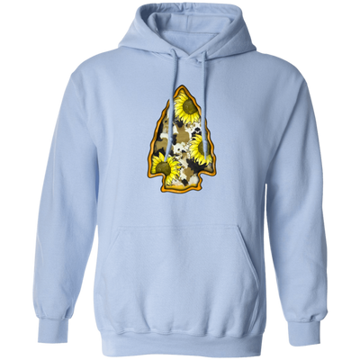 Cowhide And Sunflower Arrowhead, Love To Go Hunting, Love Hunter Pullover Hoodie