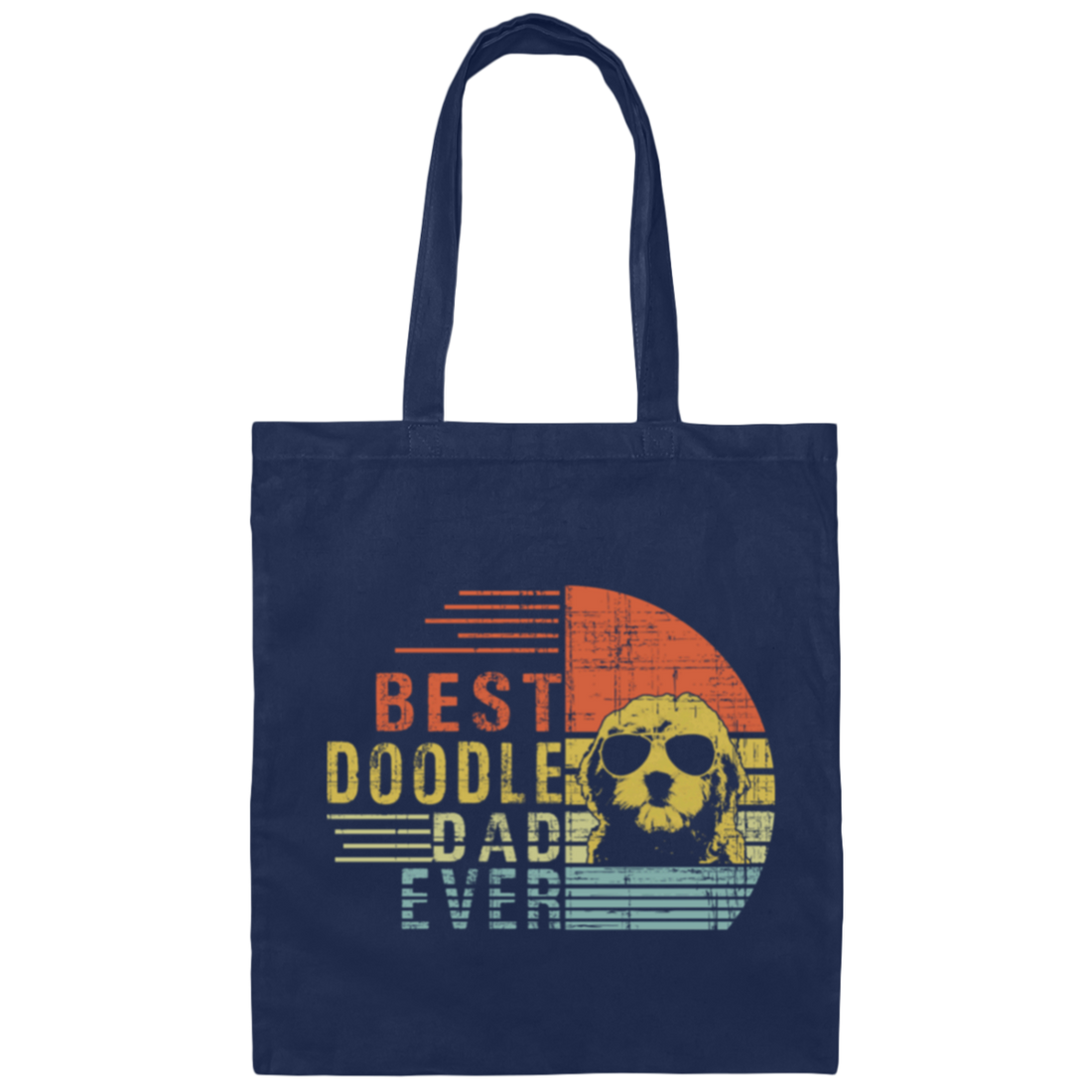 Retro Doodle Dad Ever Goldendoodle Dad Canvas Tote Bag