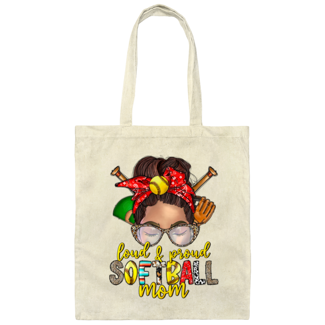Best Softball, Loud And Proud Softball Mom, Love Softball, Love Sport Gift, Mom Gift Canvas Tote Bag