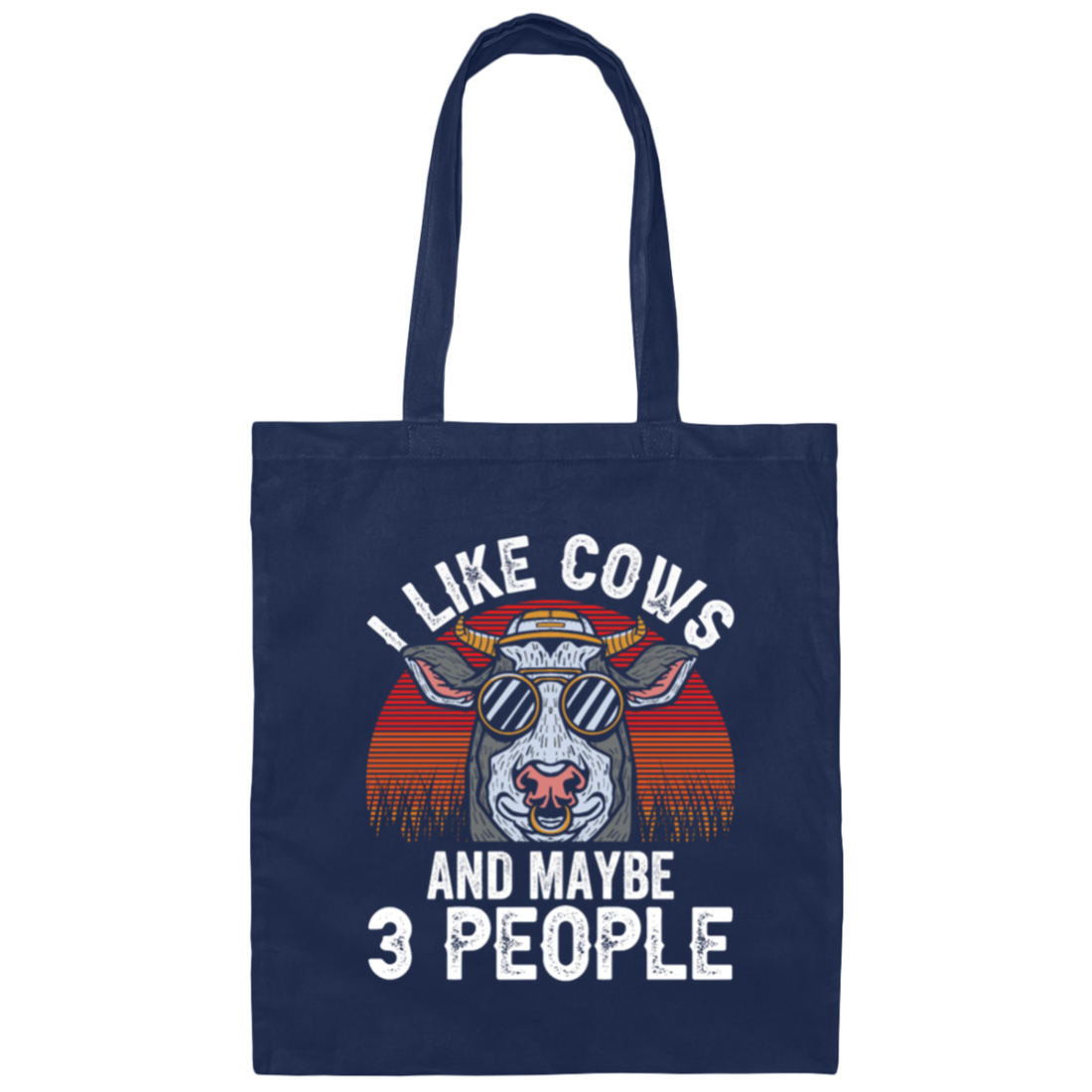 Love Cow, I Like Cow And Maybe 3 People, Just Cow, Retro Cow, Best Cow Ever Canvas Tote Bag