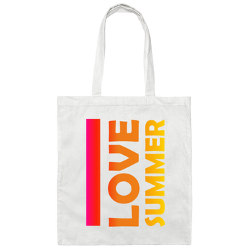 I Love Summer, Hot Color Summer Color, Great Feeling Canvas Tote Bag