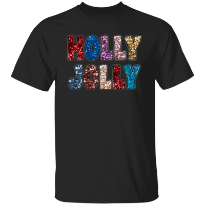 Holly Jolly, Sequin Holly Jolly, Blink Glitter Christmas, Merry Christmas, Trendy Christmas Unisex T-Shirt