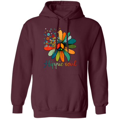 Daisy Peace Sign, Hippie Soul, Flower Lovers, Love Hippie Soul Pullover Hoodie