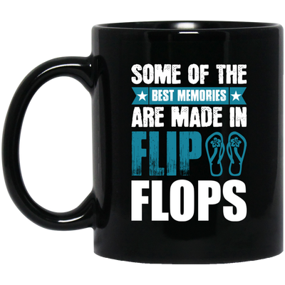 Some Of The Best Memories Are Made In Flip Flops, Flip Flops Retro Black Mug