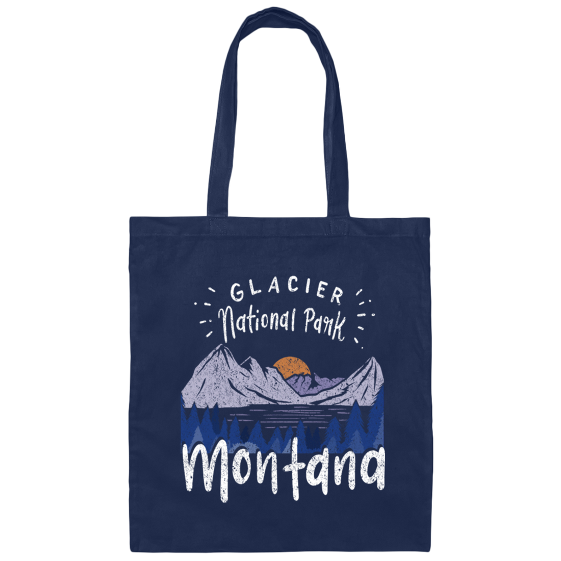 Glacier National Park Montana Mountain Hiking Canvas Tote Bag