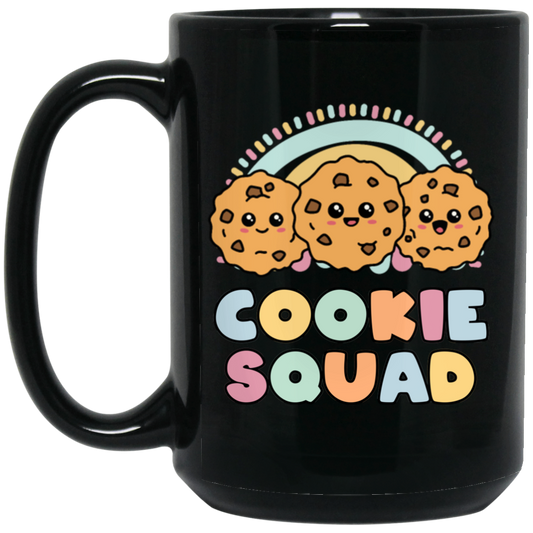 Groovy Cookies, Cookie Squad, Cute Cookie, Funny Cookie Black Mug