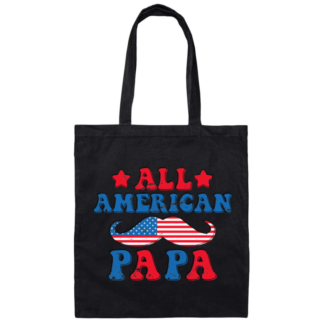 Papa, Father's Day, American Papa, Beard American Dad Canvas Tote Bag