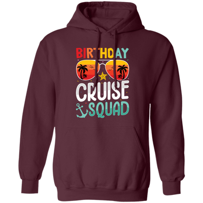 Birthday Cruise Squad, Retro Beach, Retro Birthday Pullover Hoodie