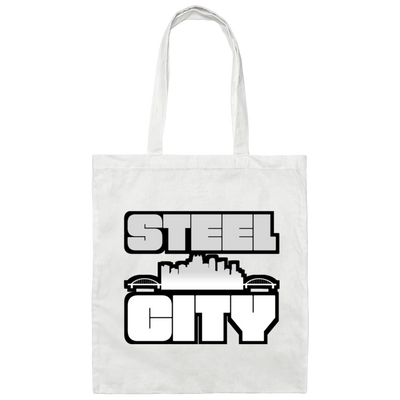 Steel City, Skyline Pennsylvania Pride, Steeler, Pittsburgh Gifts Canvas Tote Bag