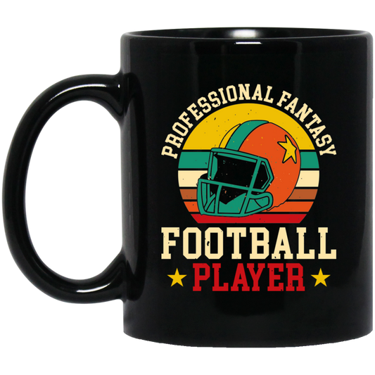 Professional Fantasy Football Player, Vintage American Football Black Mug