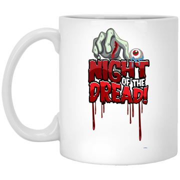 Night Of The Dread, Death Hand, Dead Eye, Horror Nights White Mug