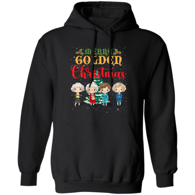 Merry Golden Christmas, Chibi Golden Girl Cartoon With Xmas Tree And Snow Best Gift Pullover Hoodie
