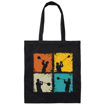 Retro Blowing Job, Glass Blowing, Squares Glassworking, Vintage Style Canvas Tote Bag