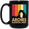 Arches National Park, Retro Arches, Arches Silhouette Black Mug