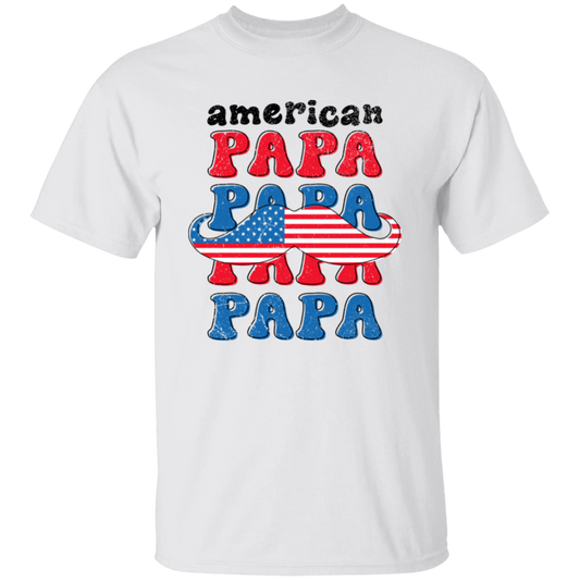 American Papa, Papa, Father's Day, Beard American Dad Unisex T-Shirt
