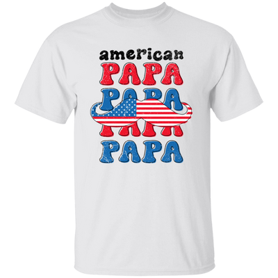 American Papa, Papa, Father's Day, Beard American Dad Unisex T-Shirt