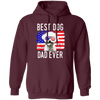 American Flag, Best Dog Dad Ever, Cute Dog, Love American Dog Pullover Hoodie