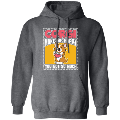 Corgi Make Me Happy, You Not So Much, Retro Corgi Pullover Hoodie