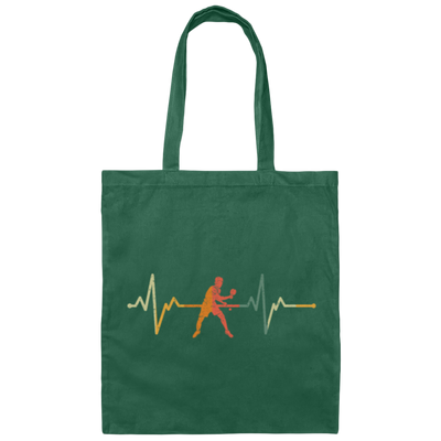 Retro Tennis, Cool Retro Heartbeat Tabble Tennis Canvas Tote Bag