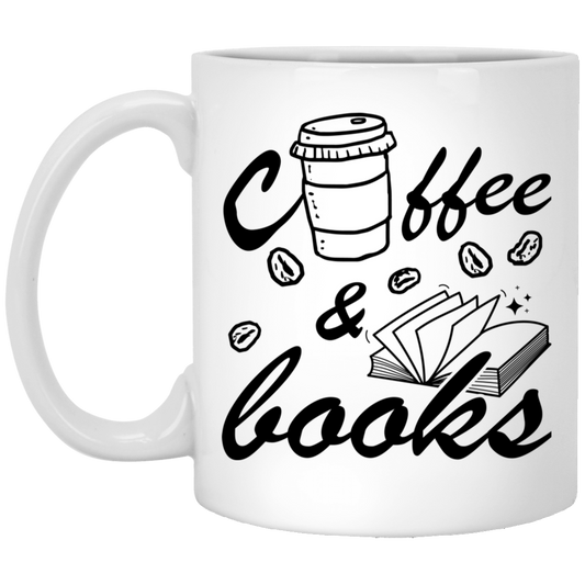 Coffee And Books, Love Coffee, Love Books, Coffee Lover White Mug