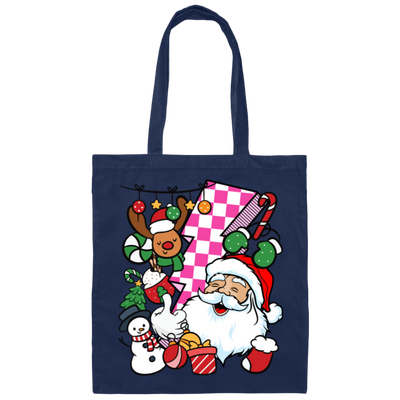 Groovy Santa, Funny Santa, 90s Christmas, Groovy Holiday, Merry Christmas, Trendy Chrismas Canvas Tote Bag