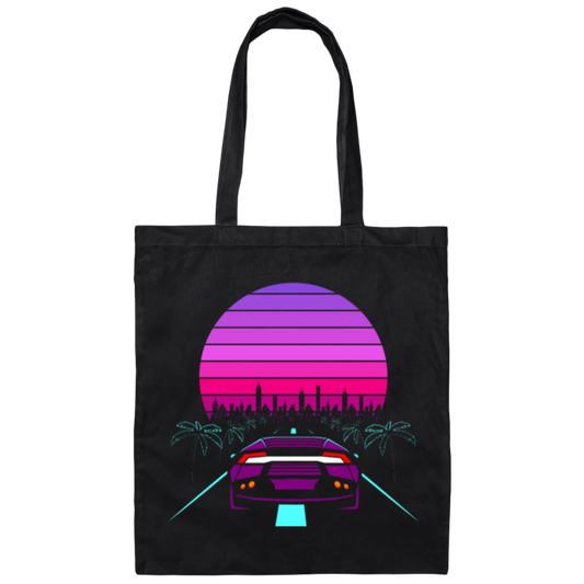 Auto 80s Gift Design Titled Retro Wave Sport Canvas Tote Bag