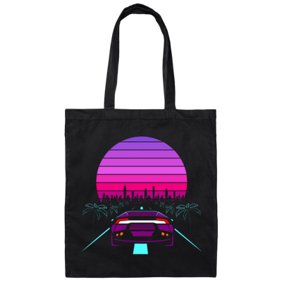 Auto 80s Gift Design Titled Retro Wave Sport Canvas Tote Bag